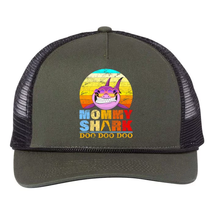 Funny Beach Mommy Shark Doo Retro Rope Trucker Hat Cap