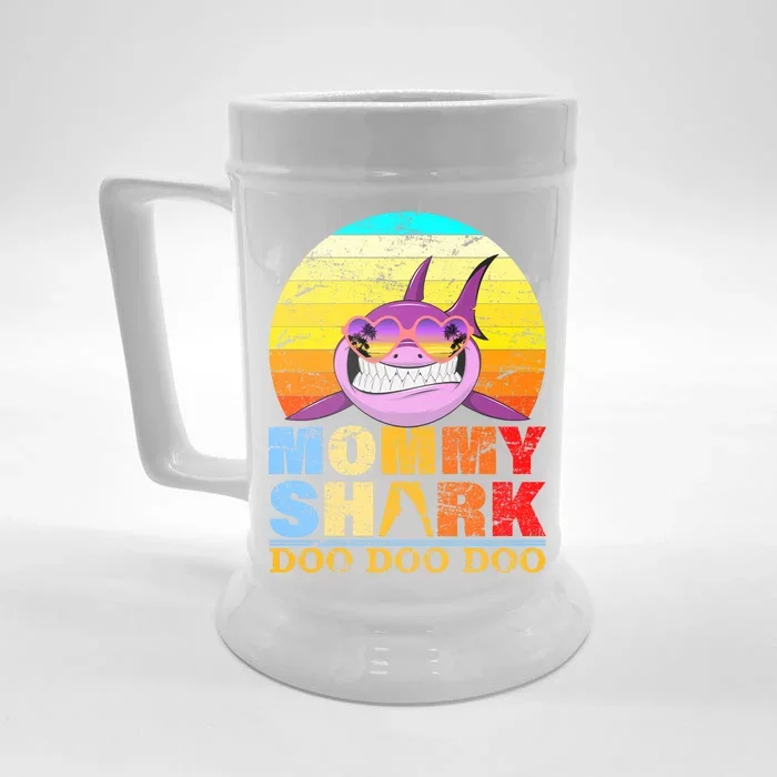 Funny Beach Mommy Shark Doo Front & Back Beer Stein