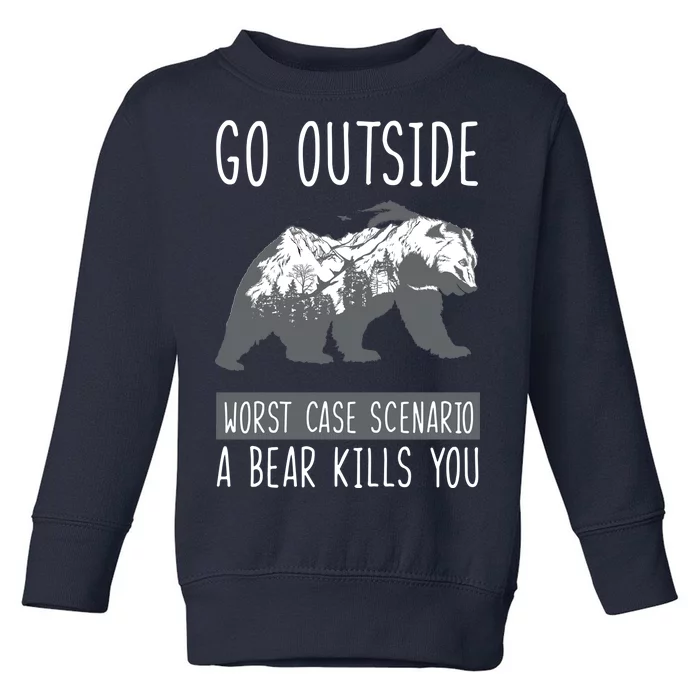 Funny Bear Camping Toddler Sweatshirt