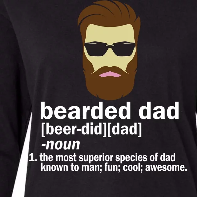 Funny Bearded Dad Definition Womens Cotton Relaxed Long Sleeve T-Shirt