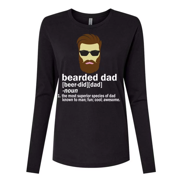 Funny Bearded Dad Definition Womens Cotton Relaxed Long Sleeve T-Shirt