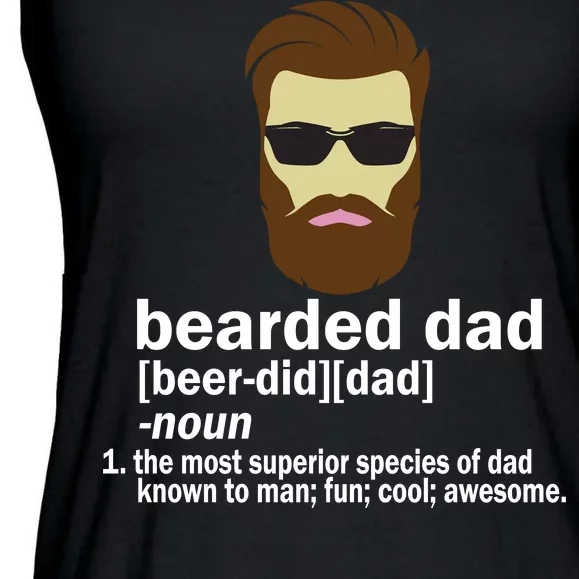 Funny Bearded Dad Definition Ladies Essential Flowy Tank