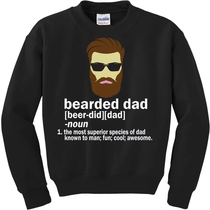 Funny Bearded Dad Definition Kids Sweatshirt