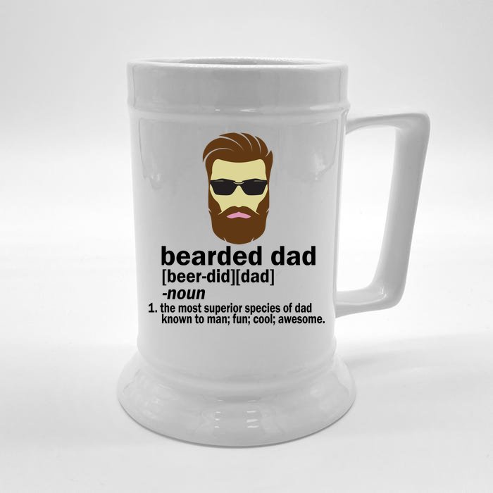 Funny Bearded Dad Definition Front & Back Beer Stein