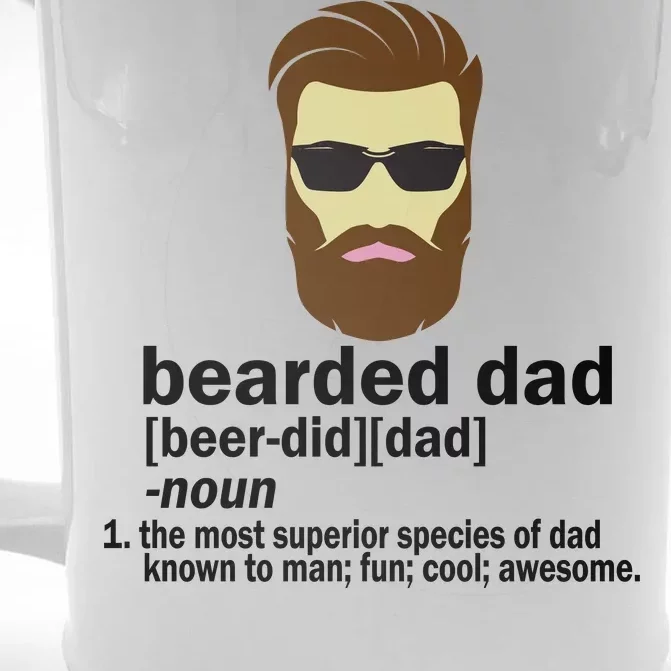 Funny Bearded Dad Definition Front & Back Beer Stein