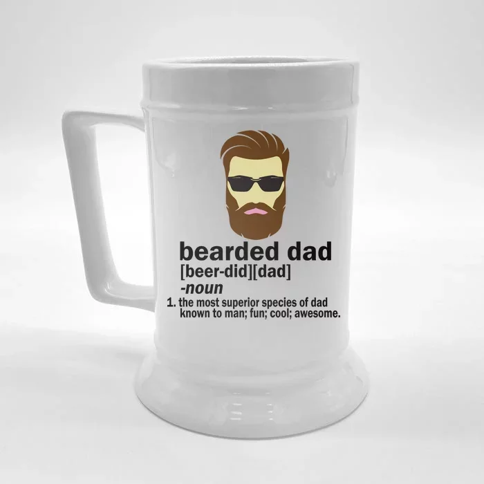 Funny Bearded Dad Definition Front & Back Beer Stein