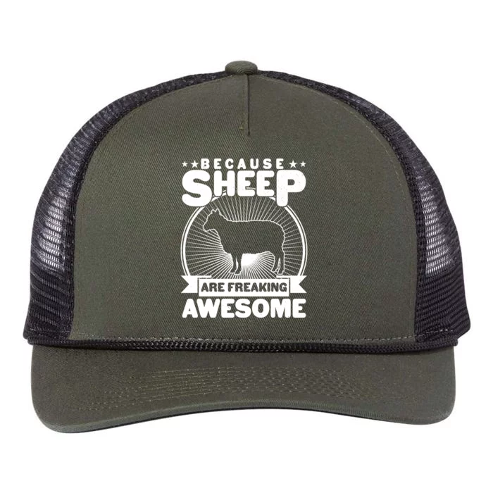 Funny Because Sheep Are Freaking Awesome Retro Rope Trucker Hat Cap