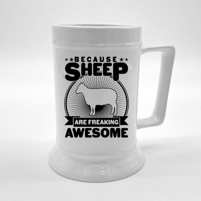 Funny Because Sheep Are Freaking Awesome Front & Back Beer Stein