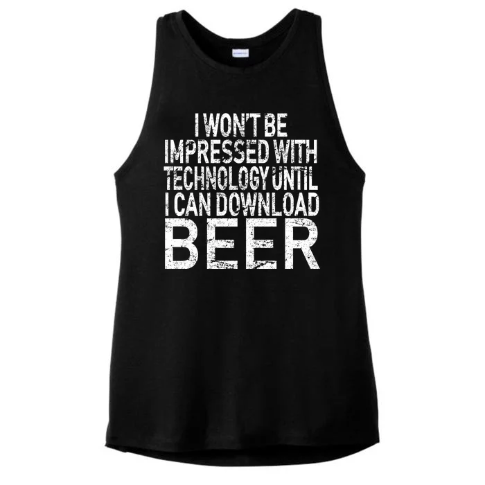 Funny Beer Drinker Ladies Tri-Blend Wicking Tank