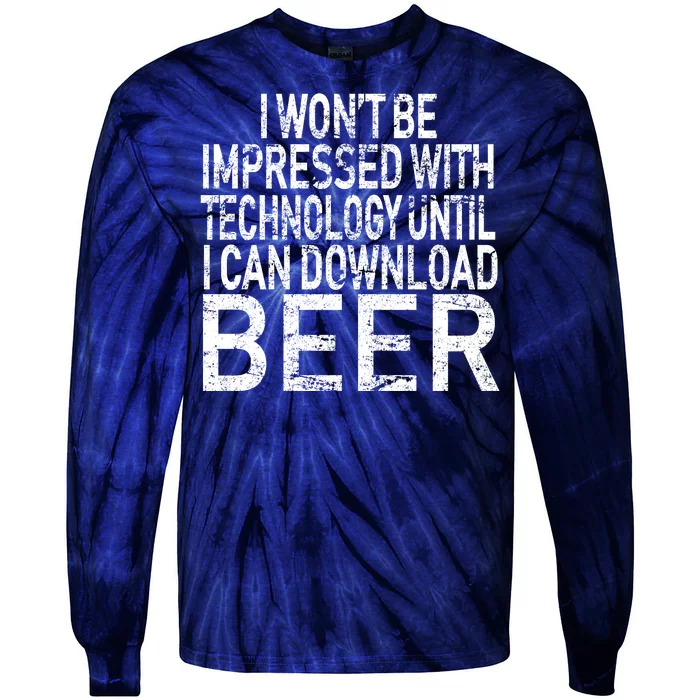 Funny Beer Drinker Tie-Dye Long Sleeve Shirt