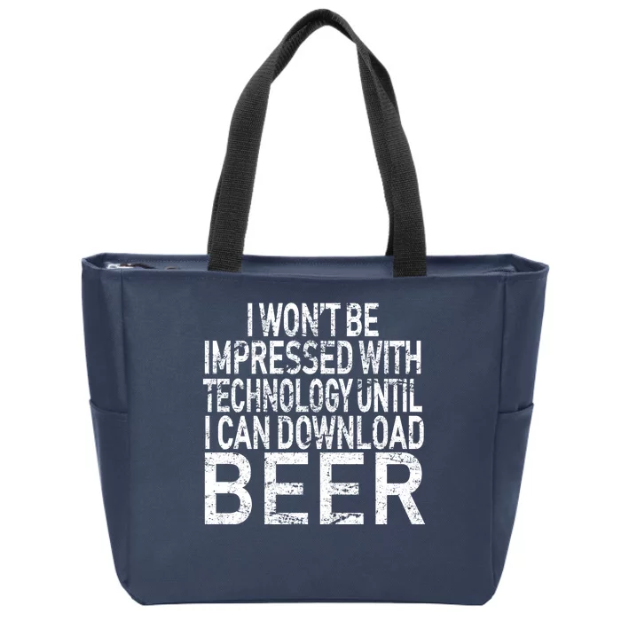 Funny Beer Drinker Zip Tote Bag