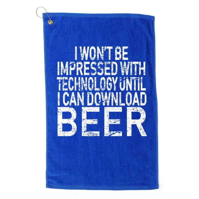 Funny Beer Drinker Platinum Collection Golf Towel