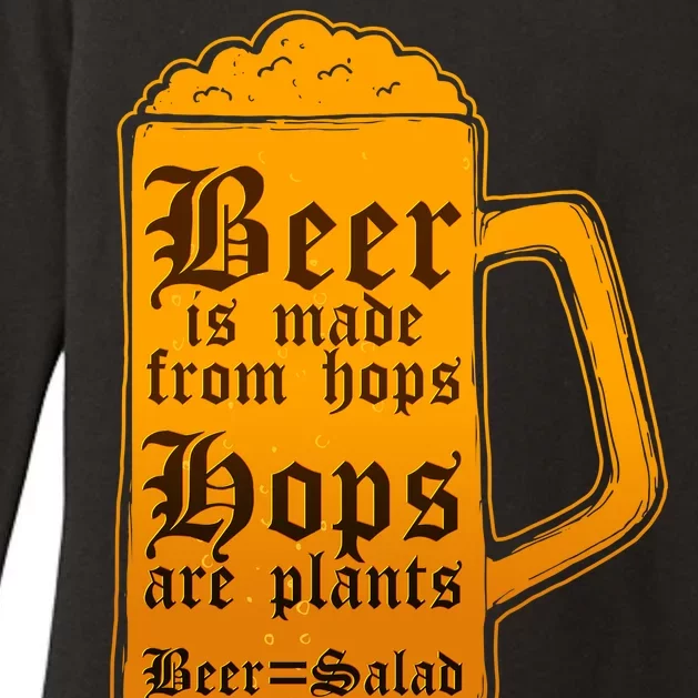 Funny Beer Equals Salad Womens CVC Long Sleeve Shirt