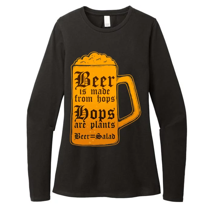 Funny Beer Equals Salad Womens CVC Long Sleeve Shirt