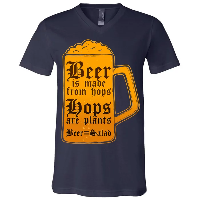 Funny Beer Equals Salad V-Neck T-Shirt