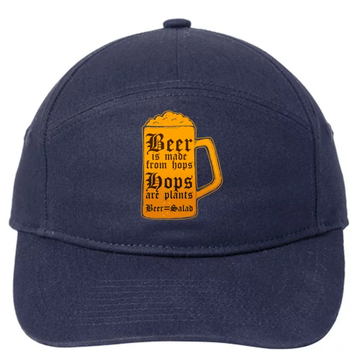 Funny Beer Equals Salad 7-Panel Snapback Hat