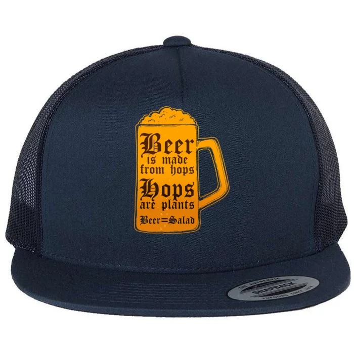 Funny Beer Equals Salad Flat Bill Trucker Hat