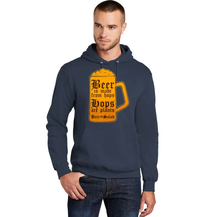 Funny Beer Equals Salad Tall Hoodie