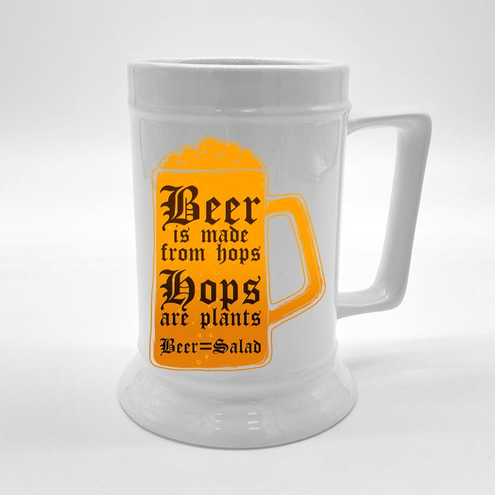 Funny Beer Equals Salad Front & Back Beer Stein