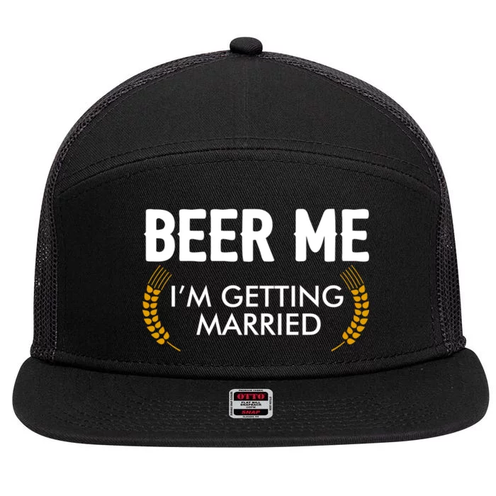 Funny Beer Me I'm Getting Married 7 Panel Mesh Trucker Snapback Hat