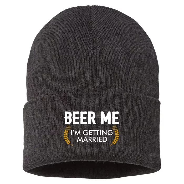 Funny Beer Me I'm Getting Married Sustainable Knit Beanie