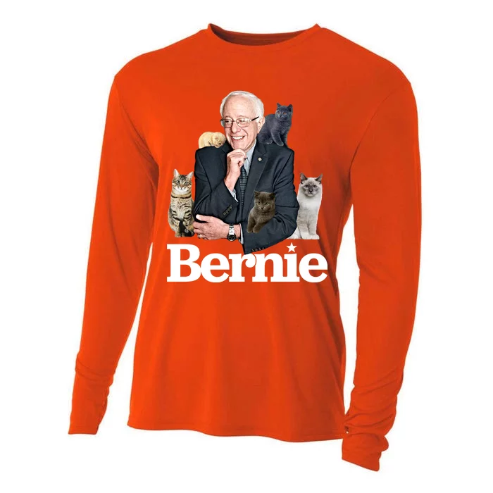 Funny Bernie Sanders Cats Cooling Performance Long Sleeve Crew