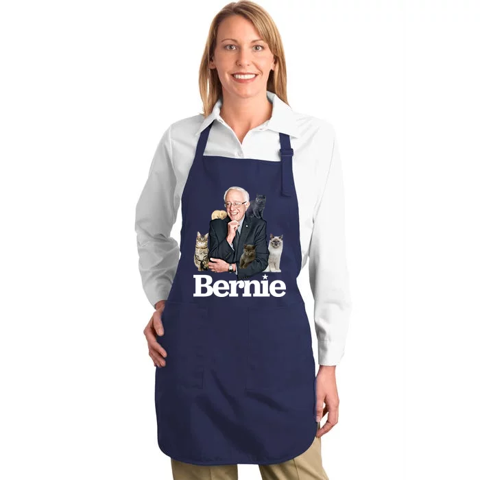 Funny Bernie Sanders Cats Full-Length Apron With Pocket