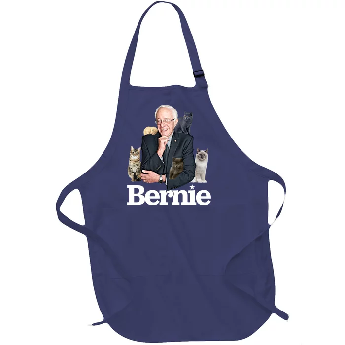 Funny Bernie Sanders Cats Full-Length Apron With Pocket