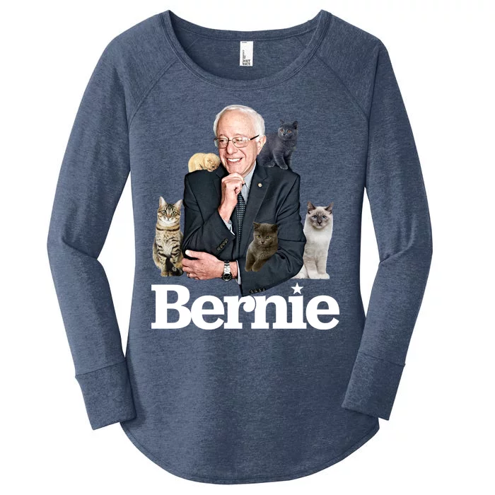 Funny Bernie Sanders Cats Women's Perfect Tri Tunic Long Sleeve Shirt