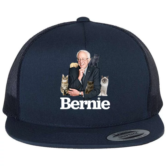 Funny Bernie Sanders Cats Flat Bill Trucker Hat