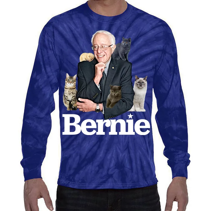 Funny Bernie Sanders Cats Tie-Dye Long Sleeve Shirt