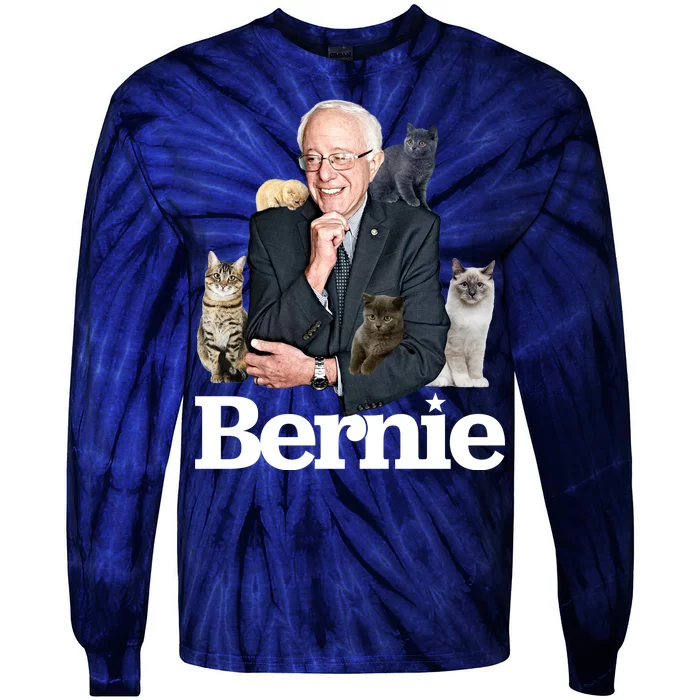 Funny Bernie Sanders Cats Tie-Dye Long Sleeve Shirt