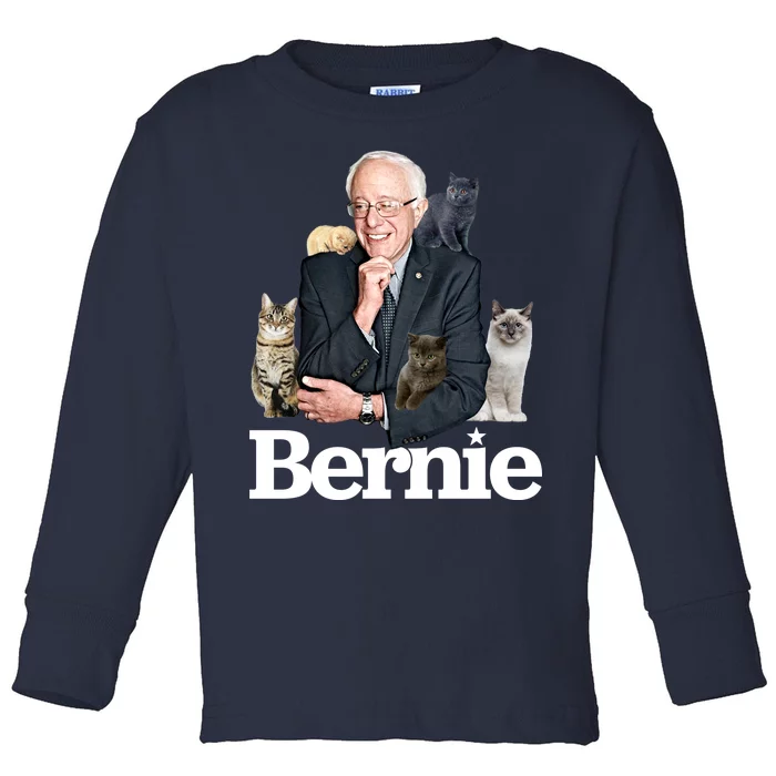 Funny Bernie Sanders Cats Toddler Long Sleeve Shirt