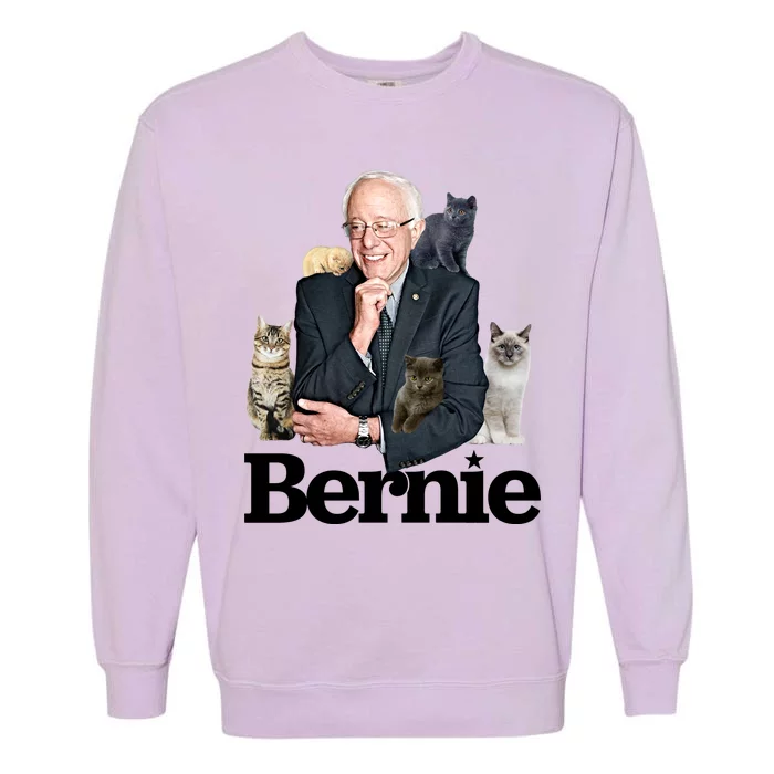 Funny Bernie Sanders Cats Garment-Dyed Sweatshirt