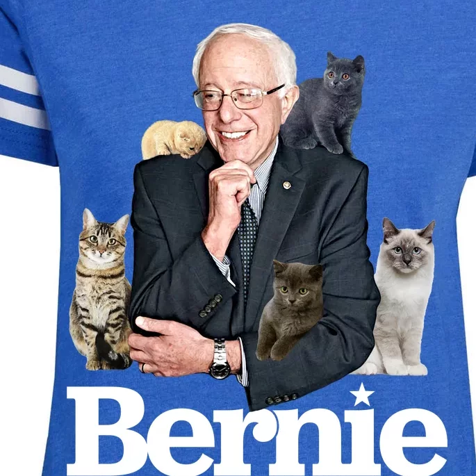 Funny Bernie Sanders Cats Enza Ladies Jersey Football T-Shirt