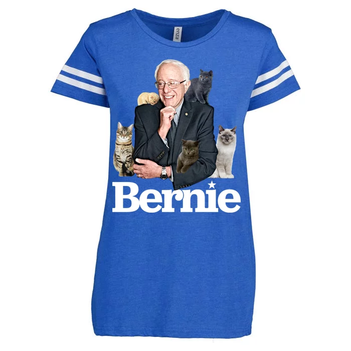 Funny Bernie Sanders Cats Enza Ladies Jersey Football T-Shirt