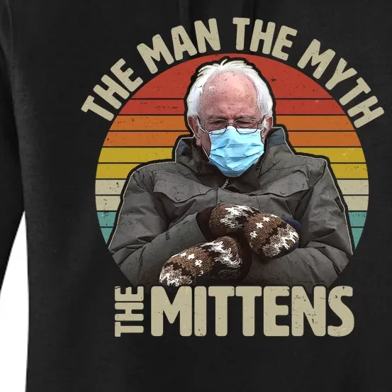 Funny Bernie Sanders Meme The Man The Myth The Mittens Women's Pullover Hoodie