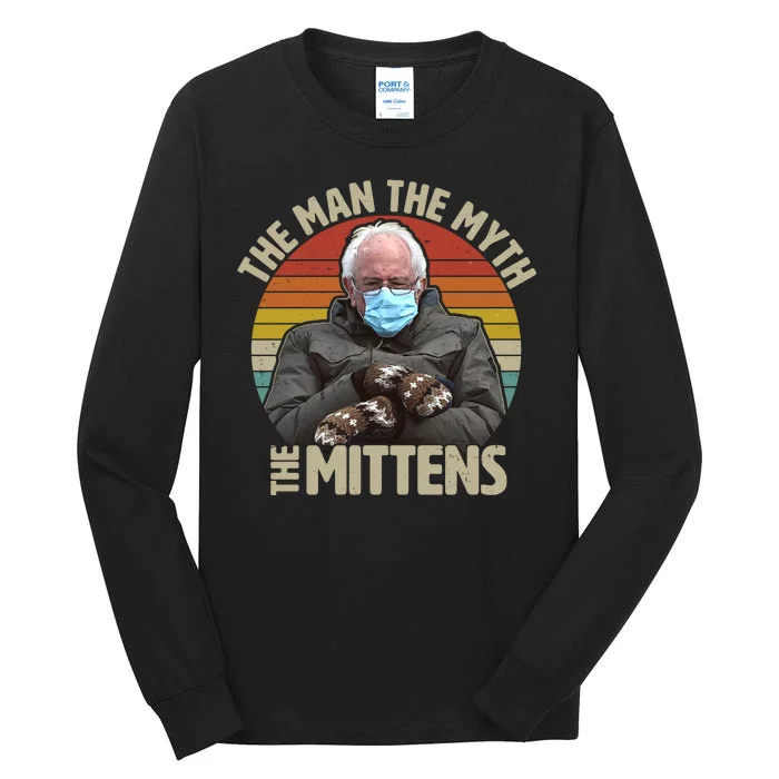 Funny Bernie Sanders Meme The Man The Myth The Mittens Tall Long Sleeve T-Shirt