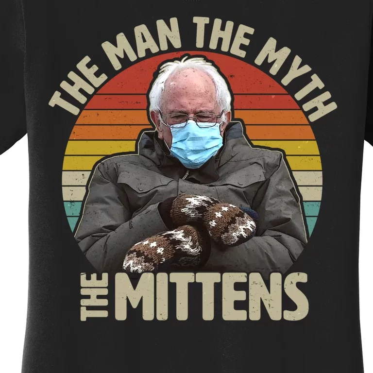 Funny Bernie Sanders Meme The Man The Myth The Mittens Women's T-Shirt