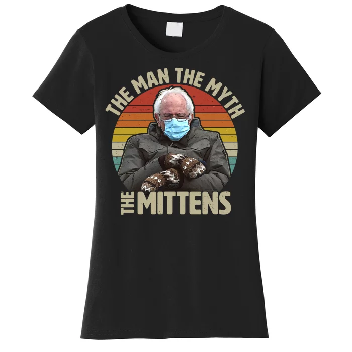 Funny Bernie Sanders Meme The Man The Myth The Mittens Women's T-Shirt