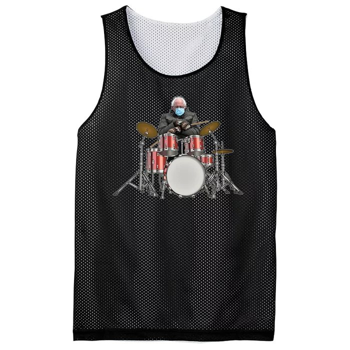 Funny Bernie Sanders Mittens Meme Drummer Mesh Reversible Basketball Jersey Tank