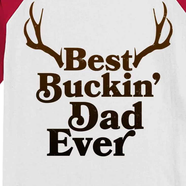 Funny Best Buckin Dad Ever Kids Colorblock Raglan Jersey