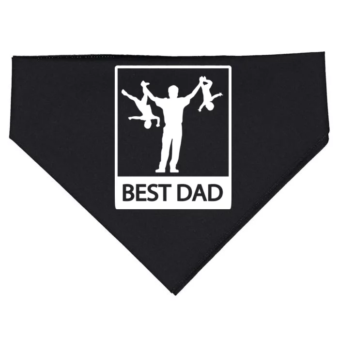 Funny Best Dad USA-Made Doggie Bandana