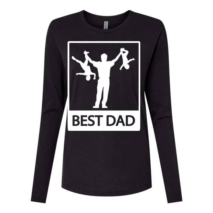 Funny Best Dad Womens Cotton Relaxed Long Sleeve T-Shirt