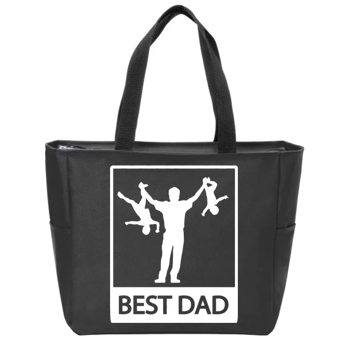 Funny Best Dad Zip Tote Bag