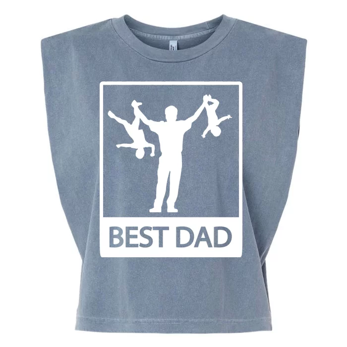 Funny Best Dad Garment-Dyed Women's Muscle Tee