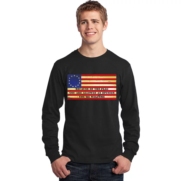 Funny Betsy Ross Original 13 Colony Flag Long Sleeve Shirt