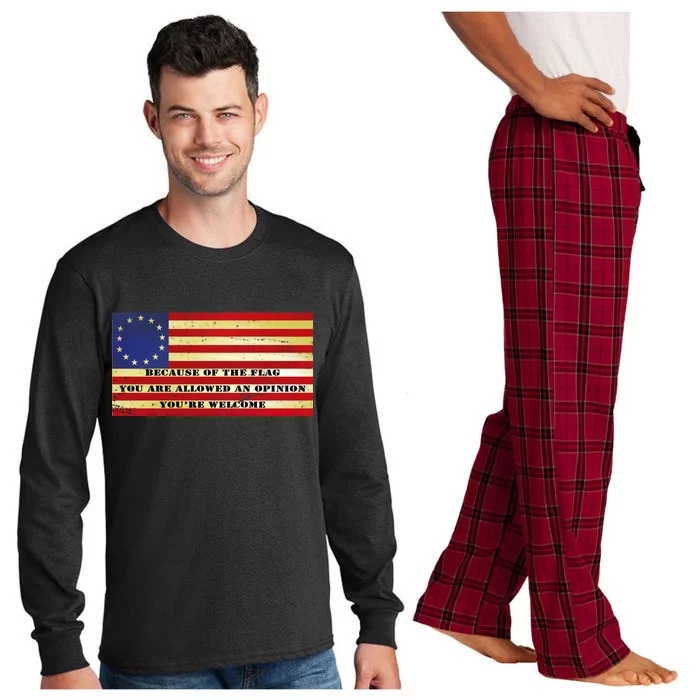 Funny Betsy Ross Original 13 Colony Flag Long Sleeve Pajama Set