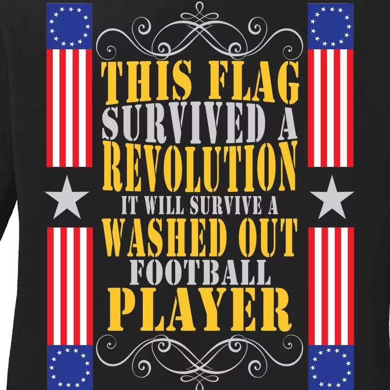 Funny Betty Ross Flag Survived The Revolution Ladies Long Sleeve Shirt