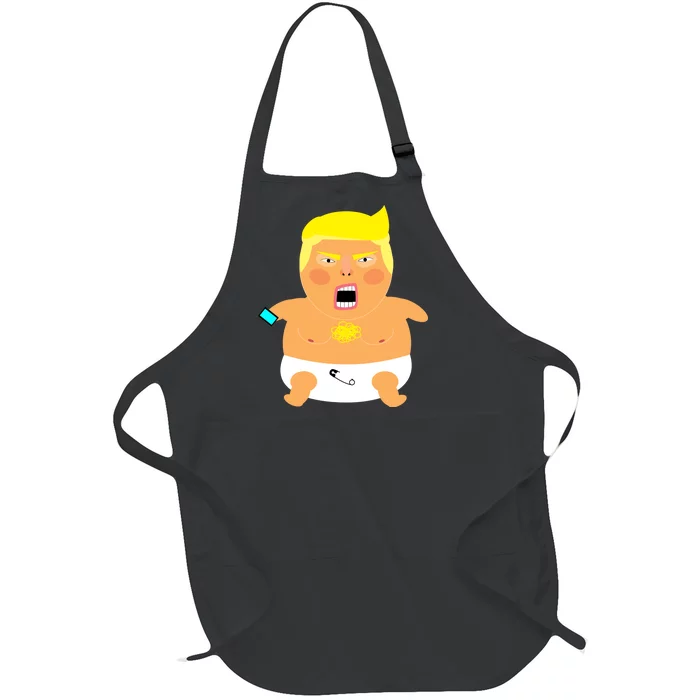 Funny Big Baby Trump Full-Length Apron With Pocket